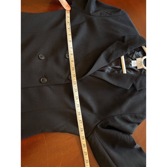 Ann Taylor LOFT Double-Breasted Virgin Wool Blazer Black Women’s Size 8 - Picture 8 of 11